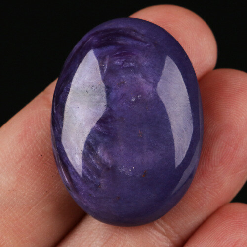 48Ct Natural Russia Charoite Crystal Gemstone Oval Cabochon CAB ZLC321 - Picture 1 of 4