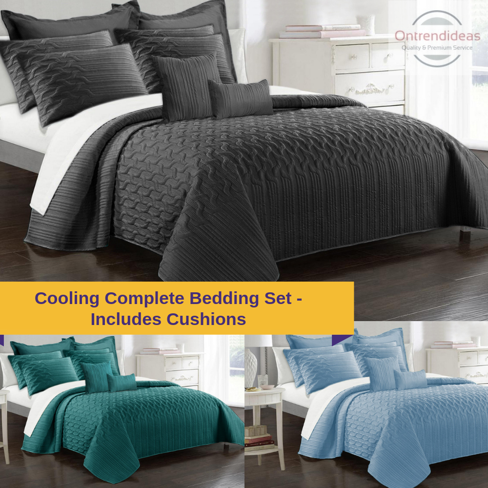 9pc Light Interlaced Comforter Set 9 Piece All Seasons Cooling