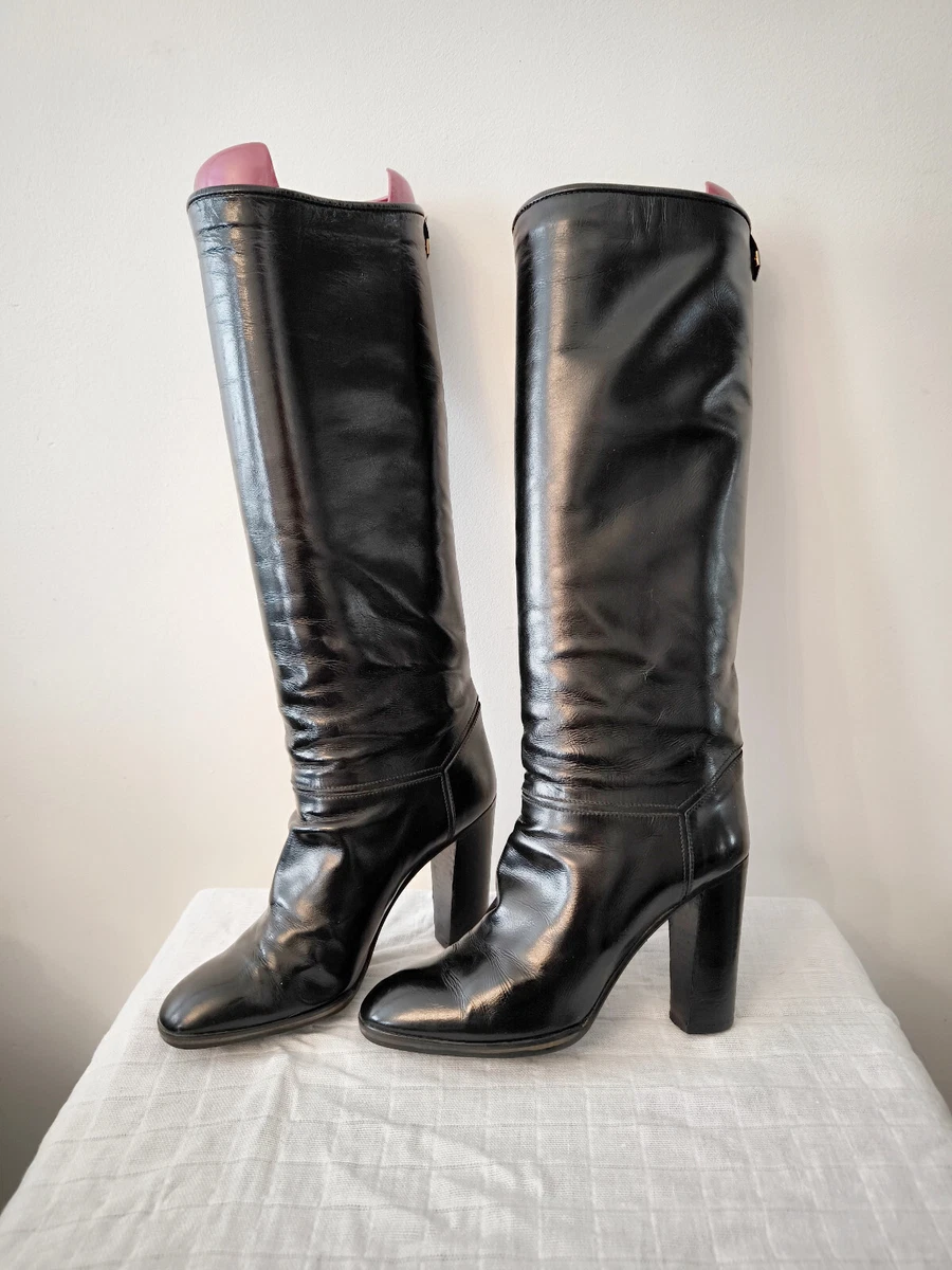 Bottines Pollini Femme Cuir Noir Taille 39 (élégantes, Talon, Zippé, état Très Bon)