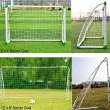 Portable Soccer Goal Net Steel / PVC Post Frame Backyard Football Training Set