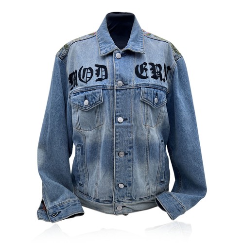 Authentic Gucci Modern Light Blue Denim Embroidered Jeans Men Jacket Size  42 IT | eBay