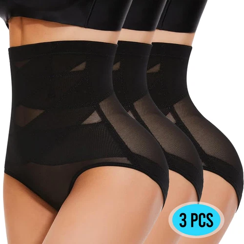 Frauen Bauch Kontrolle Hohe Taille Höschen Mesh Body Shaper Atmungsaktiv Unterwäsche - Bild 16 von 19
