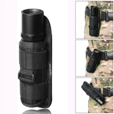 Flashlight Pouch Holster Belt Carry Case Holder with 360° Degrees Rotate Outdoor