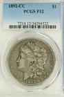 1892-CC Morgan Dollar : PCGS F12