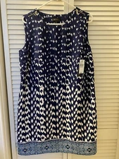 Brand New with Tags/AB Studio Plus Size 16 Sleeveless Navy Dress