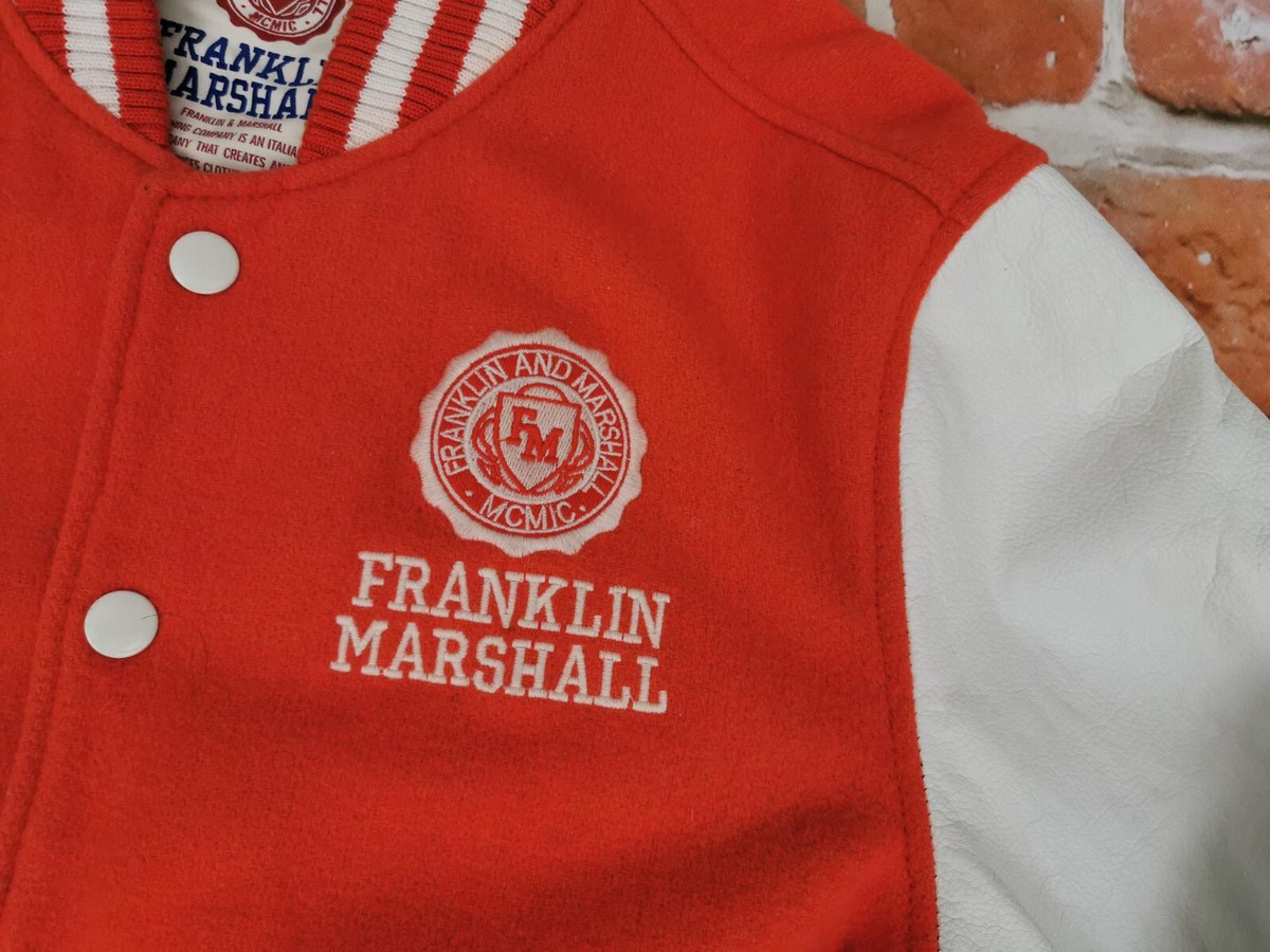 FRANKLIN MARSHALL バースティジャケット Franklin and Marshall Varsity College Jacket Orange White
