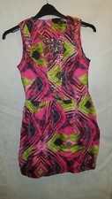 Gorgeous multi-coloured RIVER ISLAND studded party evening dress Size 12