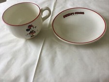 Vintage PAGOSSIN Large Minnie Cup Walt Disney & Mickey Mouse Plate Italy 