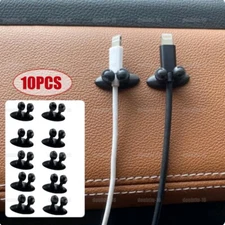 10x Car Interior Accessories Wire Cable Holder Clip Charger Line Organizer Black