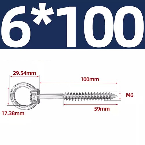 Hebeösenschraube A2 304 Edelstahl Holzschraube Marinequalität M4 bis M12 - Bild 25 von 51