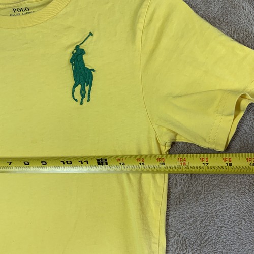 Polo Ralph Lauren Yellow Big Logo #3 T-shirt Youth M 10-12 Classic Preppy EUC - Picture 4 of 7