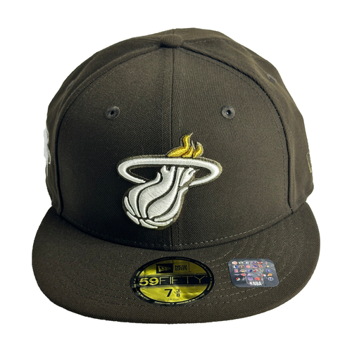 New Era Miami Heat Mens Hat 59FIFTY Fitted Cap 35th Anniversary Patch Size 7 3/8