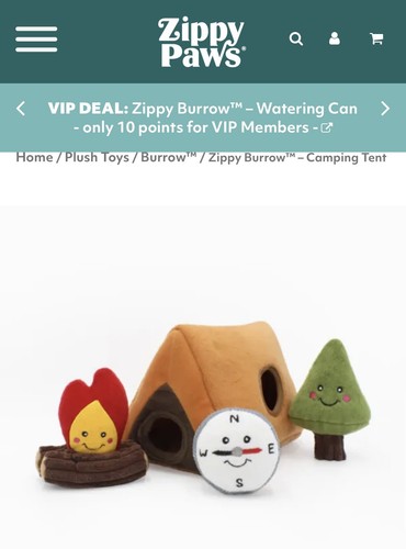 ZippyPaws Tent 4pc Camping Set Squeaky Burrow Interactive Dog Toy!!  NWT!! - Bild 1 von 5