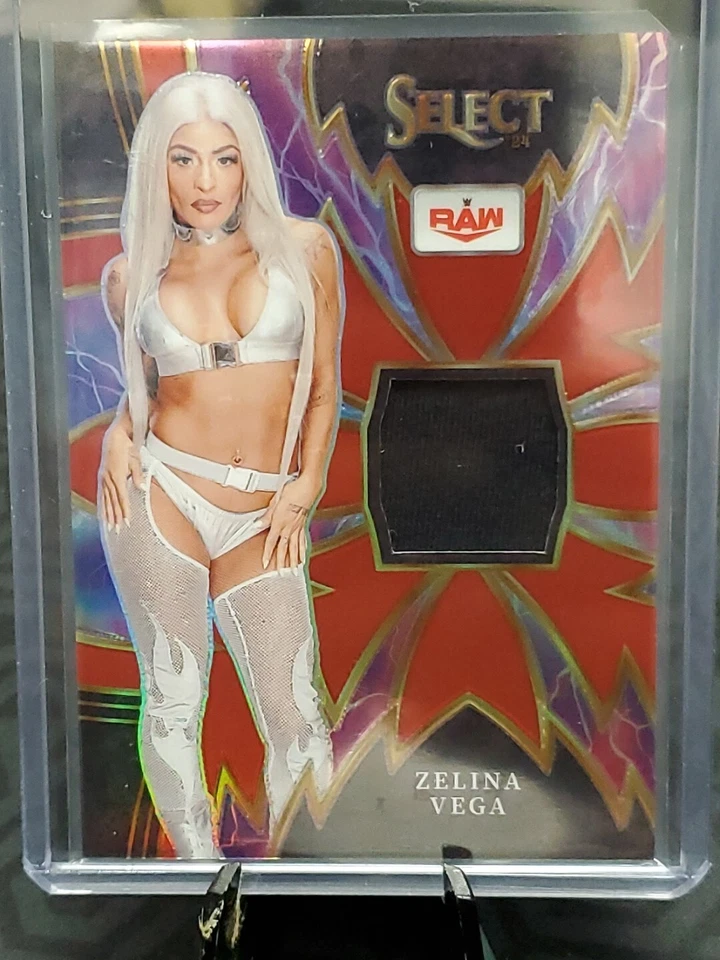 2024 Panini Select WWE ZELINA VEGA Sparks Relic Swatch Red #'d 40/99 RAW  - Image 3 of 4