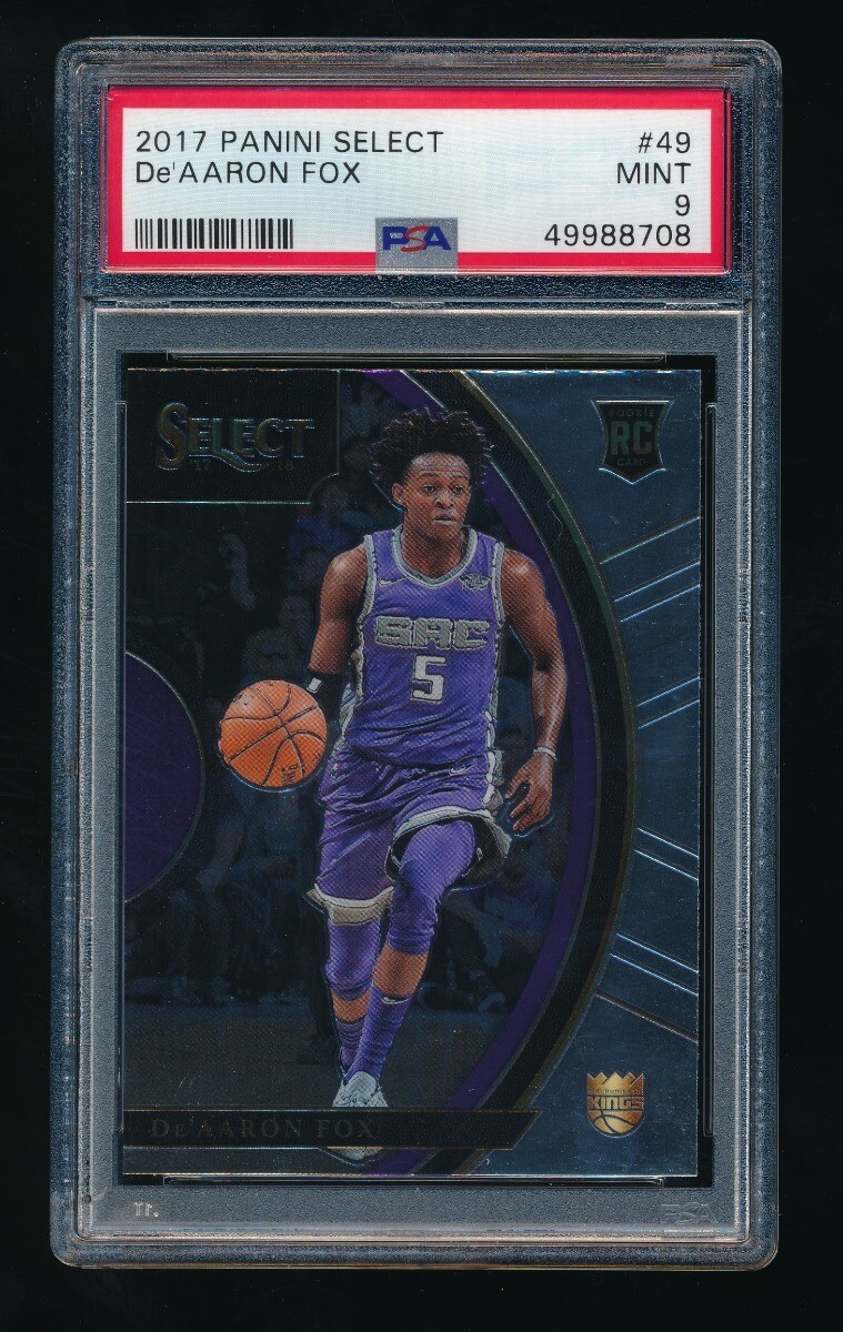 PSA 9 DE'AARON FOX 2017-18 SELECT #49 RC *SACRAMENTO KINGS