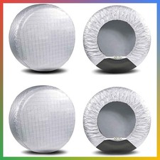 Tire Covers Set 4 White Heavy Duty Waterproof Sun RV Camper SUV Truck 30-32 Inch