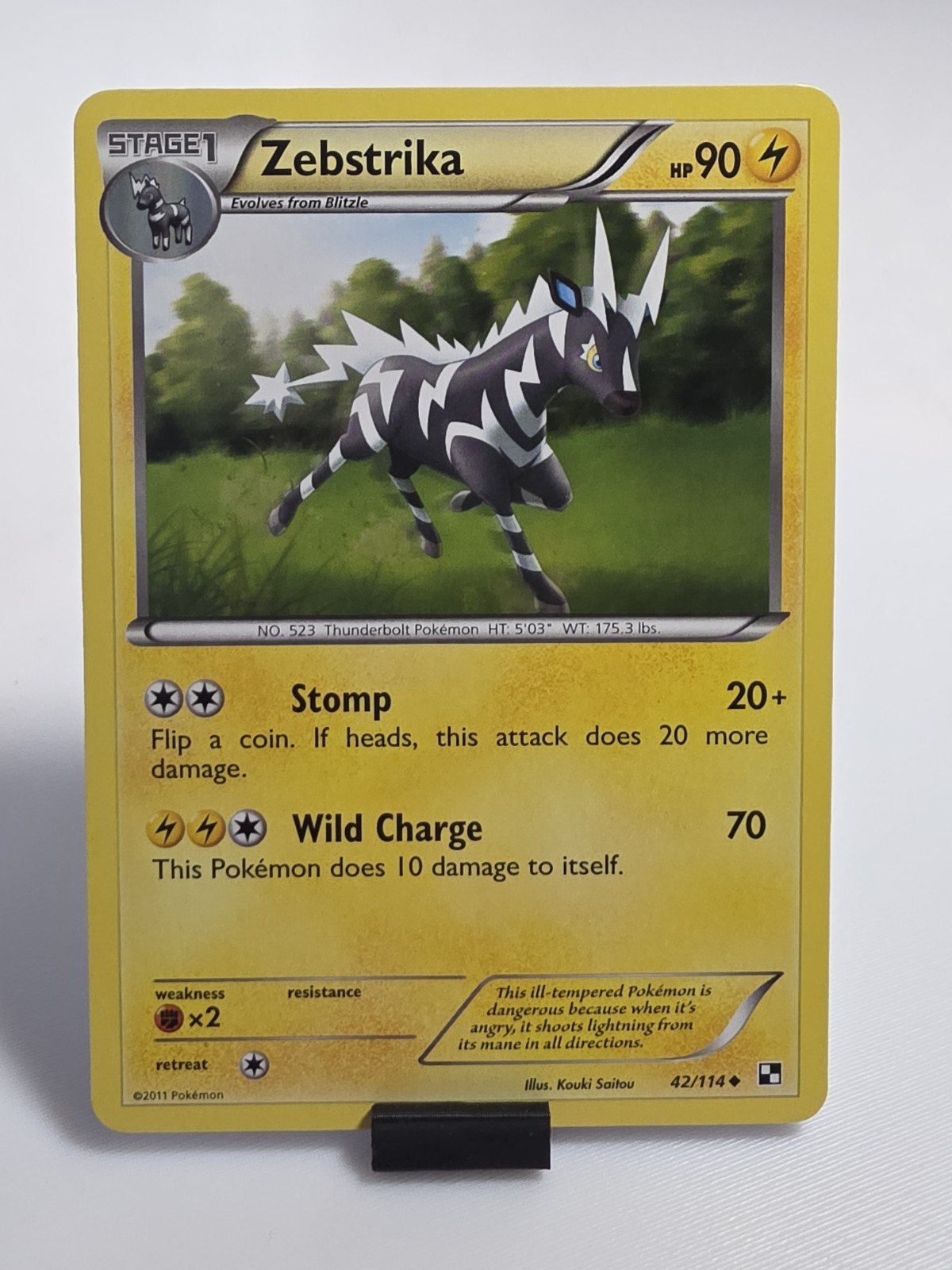 Zebstrika (42) (42/114) Uncommon BLW Black and White Pokemon TCG