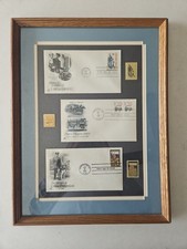 Stamps 22kt First Day Issue Framed Bite Out Crime Payrol Wagon 1880 Law Order