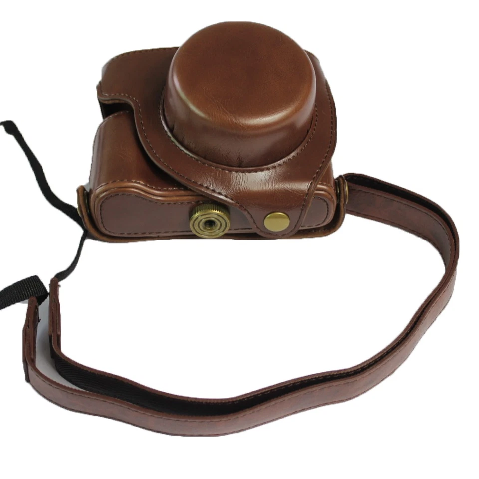 PU Leather Camera Bag Case Shell With Strap for Panasonic Lumix LX100 Mark II M2 - Image 4 of 4