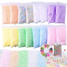 Slime Foam Beads Floam Balls   18 Pack Pastel Microfoam Beads Kit 0.1-0.14 in...