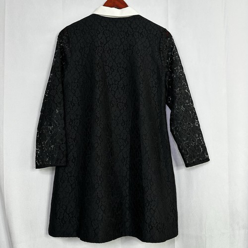 CeCe Spitzen-Minikleid formell Business Damen 8 schwarz Schlüsselloch adrett Langarm - Bild 9 von 10