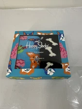 Happy Socks Gift Set ~ 2 Pairs Crew Socks ~ Dog Theme ~ W: 10-12.5 ~ M: 8-12