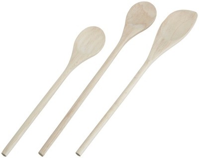 3 PCS Classic Wooden Spoon Set Kitchen Cooking Baking Mixing Utensil Tool