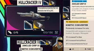 ARC RAIDERS -HULLCRACKER IV & KINETIC CONVERTER & ANGLED GRIP III - hull cracker