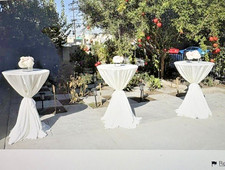 2 PINK Round Tablecloths 132 inch Polyester High Cocktail TABLECLOTH