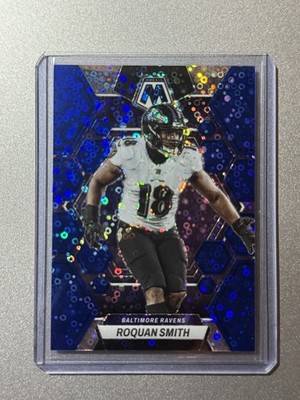 Roquan Smith Baltimore Ravens Panini Mosaic NFL 2023 BLUE DISCO PRIZM SP /75