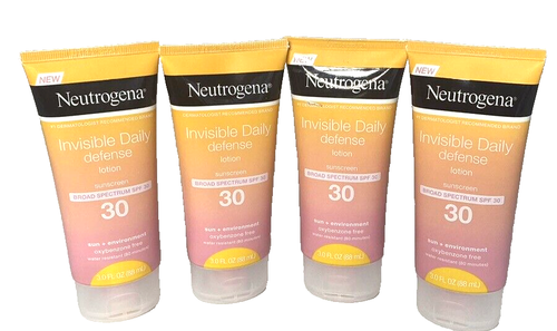 Menge 4 Neutrogena Invisible Daily Defense LSF 30 Sonnenschutzlotion 3oz Abgelaufen