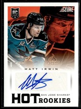 2013-14 Score Hot Rookie Signatures RC Matt Irwin #618