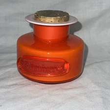 Michael Bang for Holmegaard Vitaminer spice jar in orange and white art glass