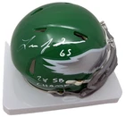 Lane Johnson Signed Eagles 2023 Kelly Green Mini Helmet 2x SB Champ Insc PSA 464
