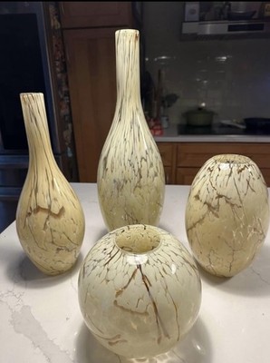Vintage Blown Glass Vases, Rare To Find The Collection Together