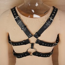 Schwarz Leder Korsett Auffanggurt Männer Gürtel Riemenbody Körper Bondage BDSM 