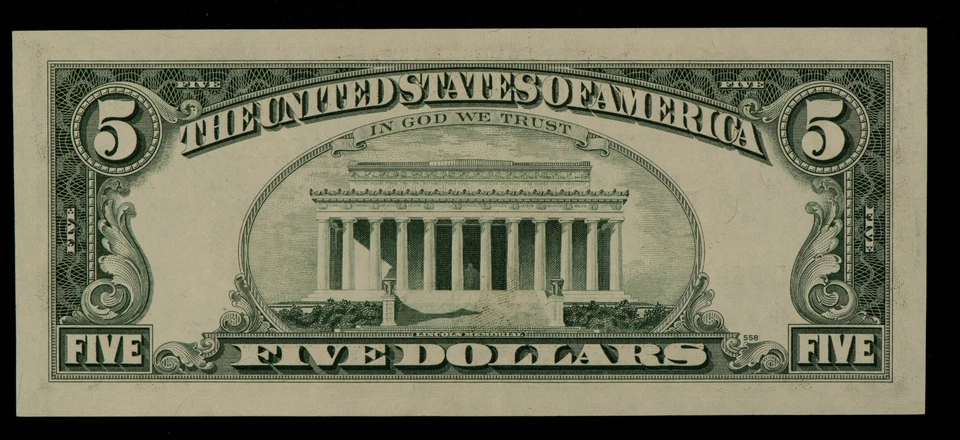 FR 1975-D* $5 1977 A Federal Reserve Note US - Star Note - AU+ - SKU-CA1846 - Image 2 of 2