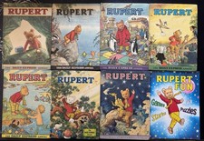 Vintage Rupert Bear The Daily Express Annual Lot of 8 1970-80s Hardback Books