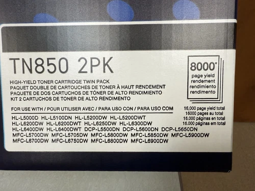 🔥 BRAND NEW 🔥(sealed) Brother TN850 2PK High-Yield Black Toner Cartridge