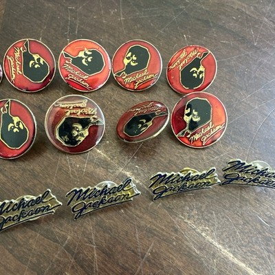 Michael Jackson Pin Lot of 15 Vintage Enamel Lapel Hat Tie