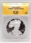 2011-W Proof American US Silver Eagle ANACS PF 68 DCAM .999