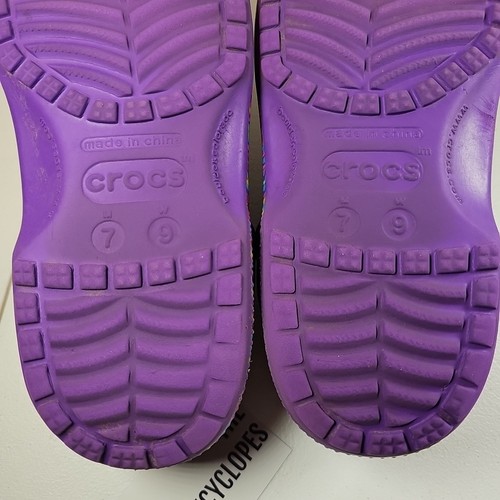 Lisa Frank Crocs Classic Clogs Womens 9 Mens 7 Purple Groovy Love Jibbitz No Box - Picture 13 of 13