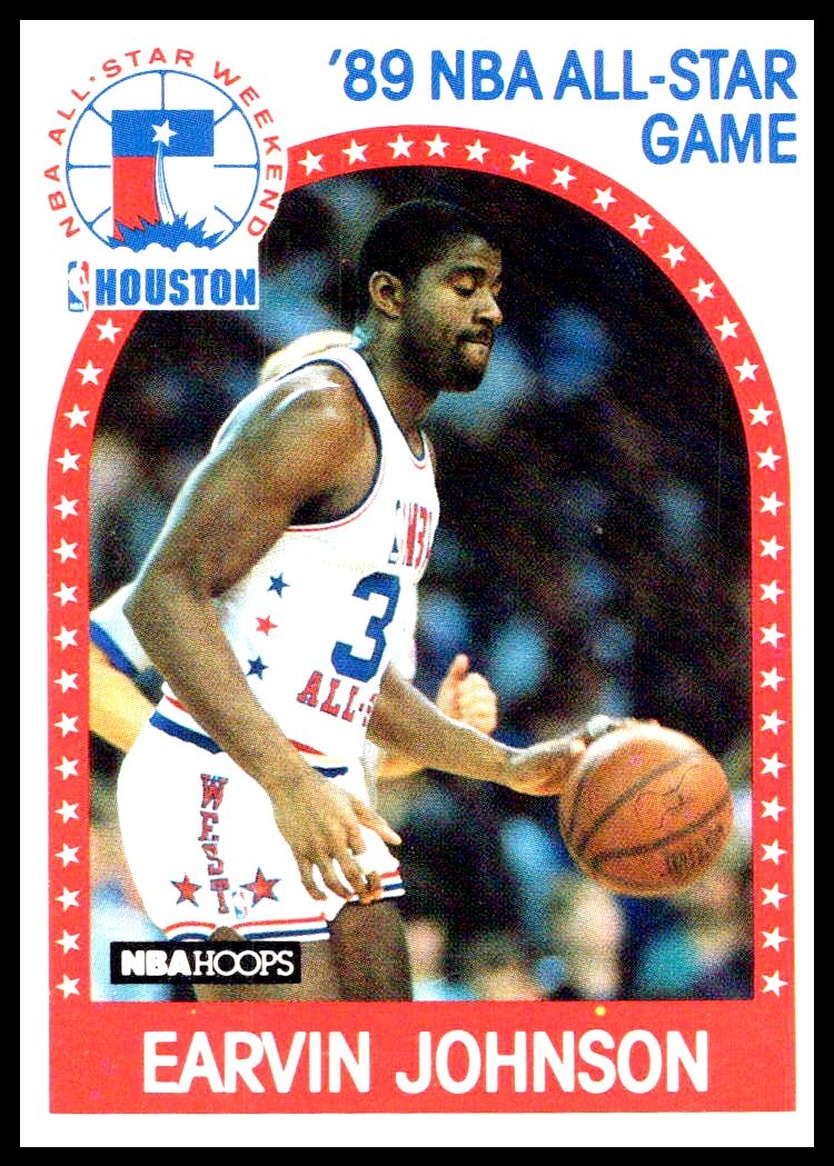 1989-90 Hoops All-Star Panels Perforated #166 Magic Johnson