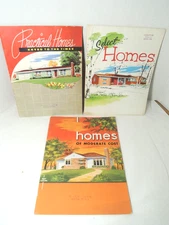 National Plan Service Set of 3 MCM Home Designs 1950s Illustrated