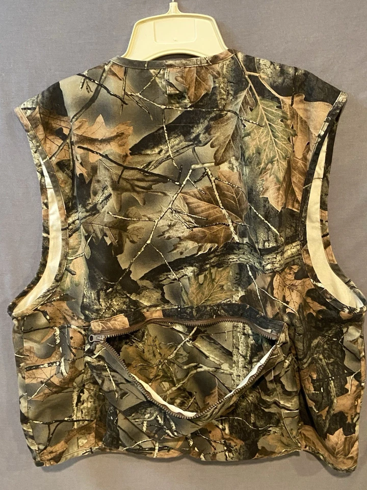 Mossy Oak Hunting Vest Mens Large Green Camouflage Trail Crest Full Zip Outdoors - Image 4 of 4