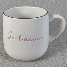 Threshold "Je T’aime" French "I Love you"  Creme Stoneware Mug 
