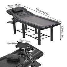 185cm Professional Stationary Massage Table with Backrest for Treatment Table