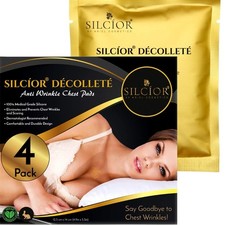 SILCIOR 4 PACK Chest Wrinkle Pads, Silicone 1 Count Pack of 4 , Transparent