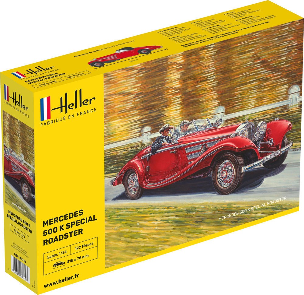 Maquette voiture ancienne Mercedes 500 K Special Roadster Heller 1/24