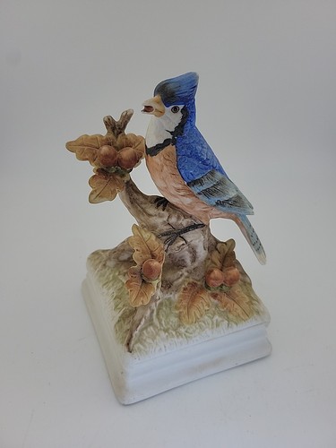 VTG Gorham Blue Jay Porcelain Figurine Hand Painted Bird 6.5" Japan